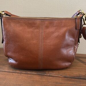 Fossil Jolie Tan Cognac Leather Crossbody Shoulder Bag